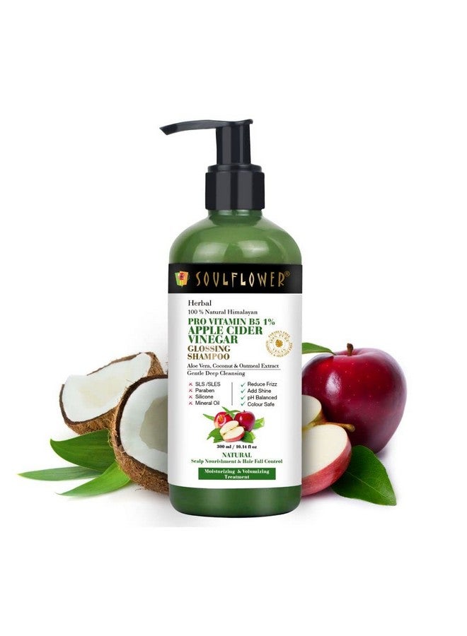 Apple Cider Vinegar Shampoo For Hair Damage Repair, Ph Balance, Anti Hair Fall, Dandruff, Frizz, Split Ends, Dry Hair | Pro Vitamin B5 1%, Oat, Hibiscus, Keratin For Men & Women, 300Ml