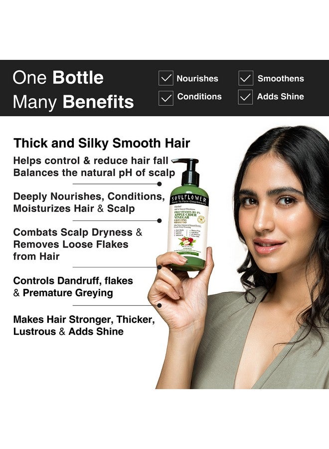 Apple Cider Vinegar Shampoo For Hair Damage Repair, Ph Balance, Anti Hair Fall, Dandruff, Frizz, Split Ends, Dry Hair | Pro Vitamin B5 1%, Oat, Hibiscus, Keratin For Men & Women, 300Ml