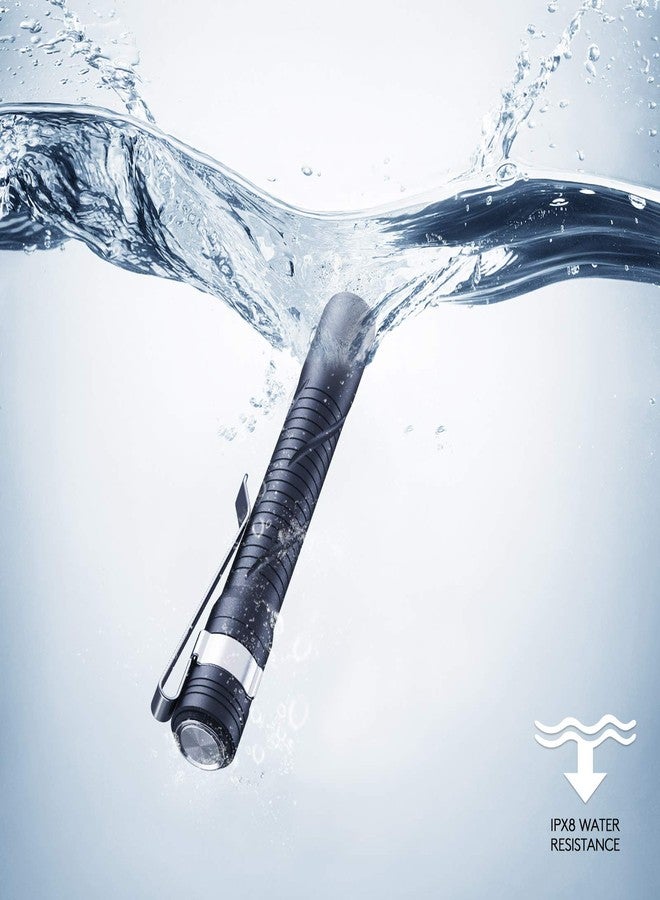 مصباح يدوي RovyVon Aurora A33 Pen Flashlight USB-C قابل لإعادة الشحن مع مشبك جيب، 200 لومن، مقاوم للماء IPX8 للفحص والإصلاح والعمل في الهواء الطلق (رمادي) - Image 2