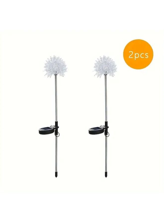 مصباح الحديقة الشمسي الهندباء 2 قطعة للحديقة والشرفة قابل لتعديل السطوع - Image 1