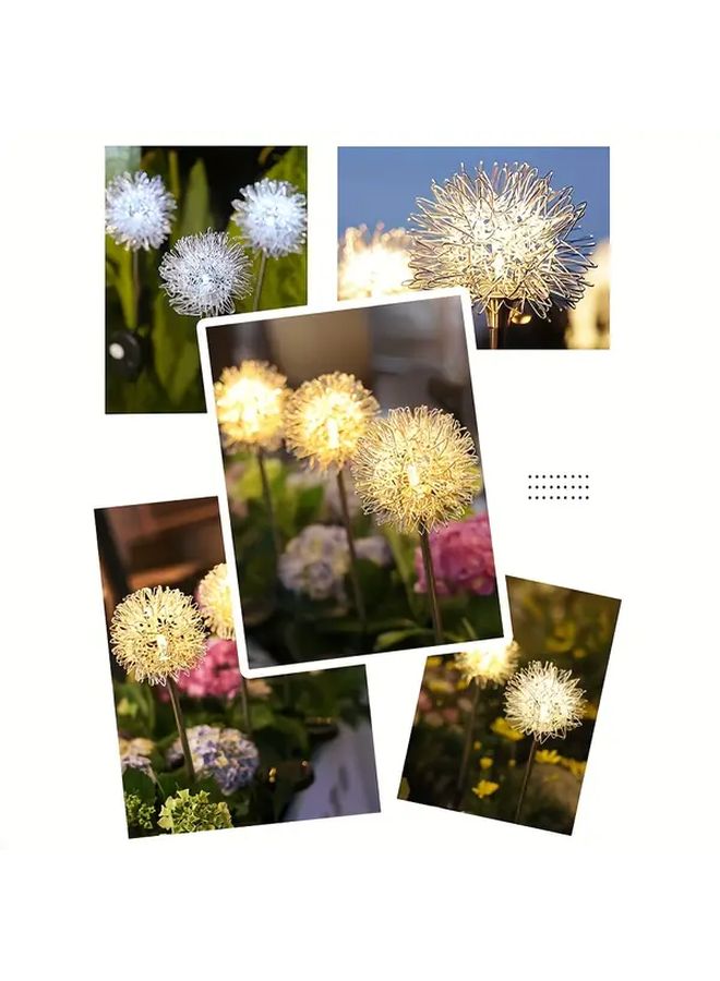 مصباح الحديقة الشمسي الهندباء 2 قطعة للحديقة والشرفة قابل لتعديل السطوع - Image 5