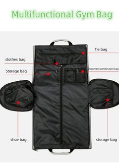 JCB CHIC Gym Bag,Sport Duffle Bag with Shoe Compartment,Small Weekender Overnight Bag Carry on Travel Bag with Wet Pocket Dance Yoga Bag Tote Bag  - Image 2