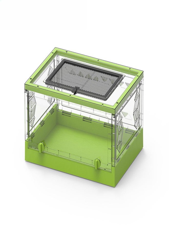 OMEM Large Portable Reptile Tank with Multi-Observation Perspective Foldable and Bottom Pulley, Ideal Habitat for Gecko, Frog, Spider and so on (Green Extra Large) - Image 1