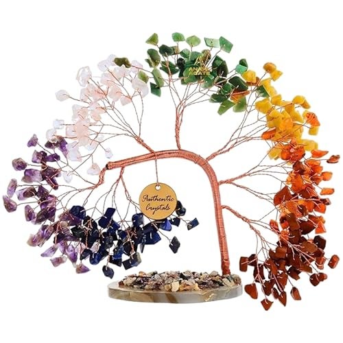 ANAYA AGATE 7 Chakra Crystal Tree of Life Handmade Healing Crystals and Stones 300 Gemstone Bonsai Tree Feng Shui Money Tree for Positive Energy Good Luck Birthday Gifts for Women Mom Sister - Image 1