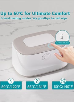 Garlo Baby Wipe Warmer, Innovative Spring & Child Lock Design, Large Capacity Wipes Dispenser, Fast Heating, 3 Modes of Temperature Heating Control, Diaper Wipe Warmer with Night Light  - Image 4