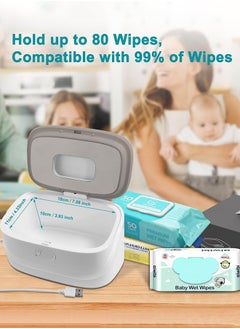 Garlo Baby Wipe Warmer, Innovative Spring & Child Lock Design, Large Capacity Wipes Dispenser, Fast Heating, 3 Modes of Temperature Heating Control, Diaper Wipe Warmer with Night Light  - Image 2