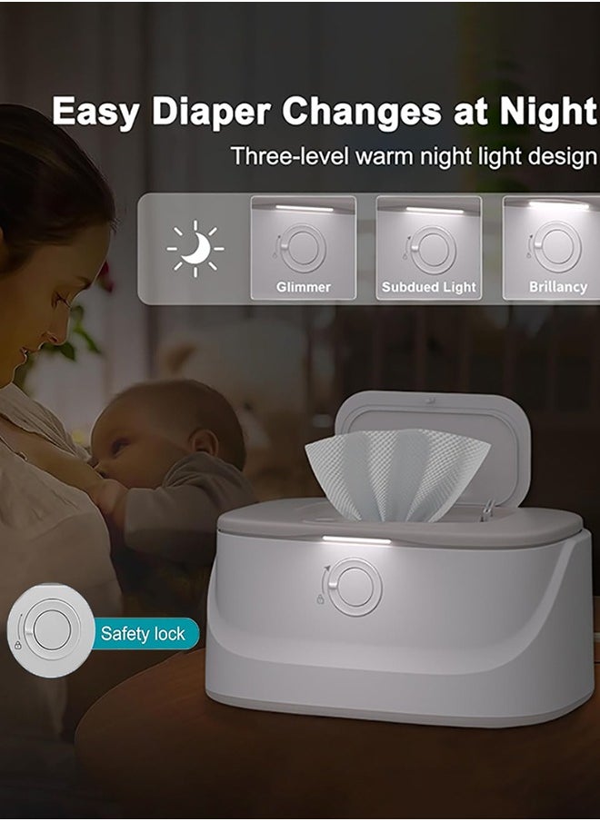 Garlo - Baby Wipe Warmer, Innovative Spring & Child Lock Design, Large Capacity Wipes Dispenser, Fast Heating, 3 Modes of Temperature Heating Control, Diaper Wipe Warmer with Night Light - Image 1