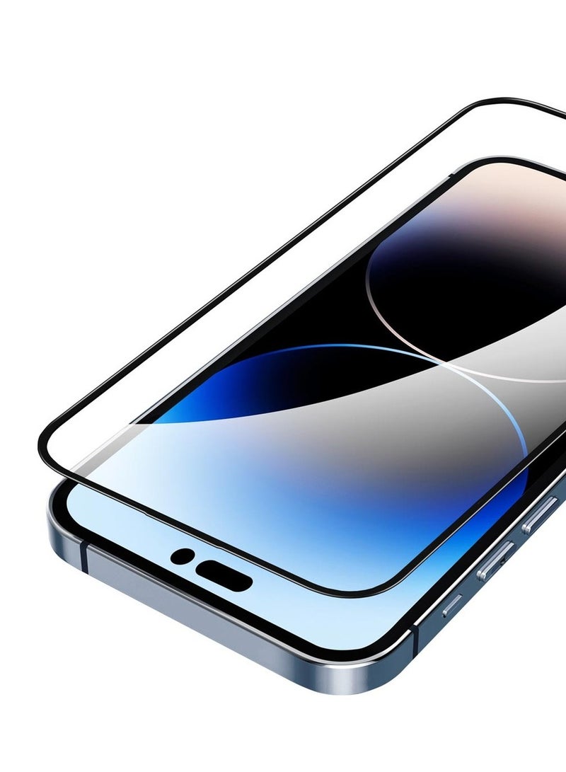 GREEN LION iPhone 15 Pro Max Screen Protector / 3D Curved Pro Advanced Round Edge Glass / Bubble Free / Highly Responsive / Crystal Clear / Anti-Fingerprint / Grease Resistance / Anti-Scratch - Black Edge/Clear - Image 1