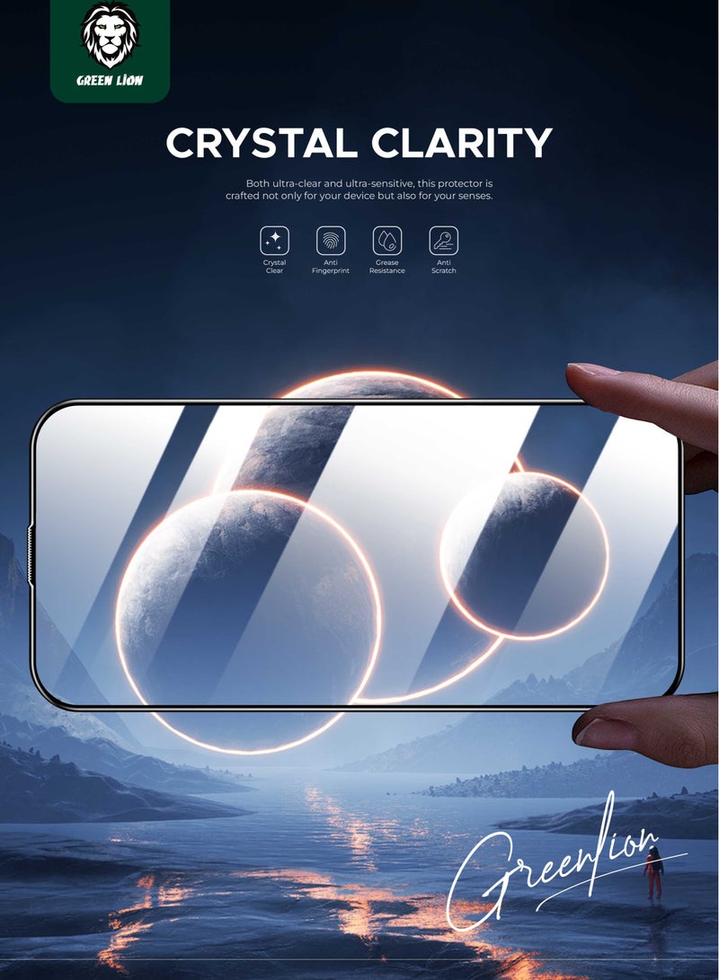 GREEN LION iPhone 15 Pro Max Screen Protector / 3D Curved Pro Advanced Round Edge Glass / Bubble Free / Highly Responsive / Crystal Clear / Anti-Fingerprint / Grease Resistance / Anti-Scratch - Black Edge/Clear - Image 4