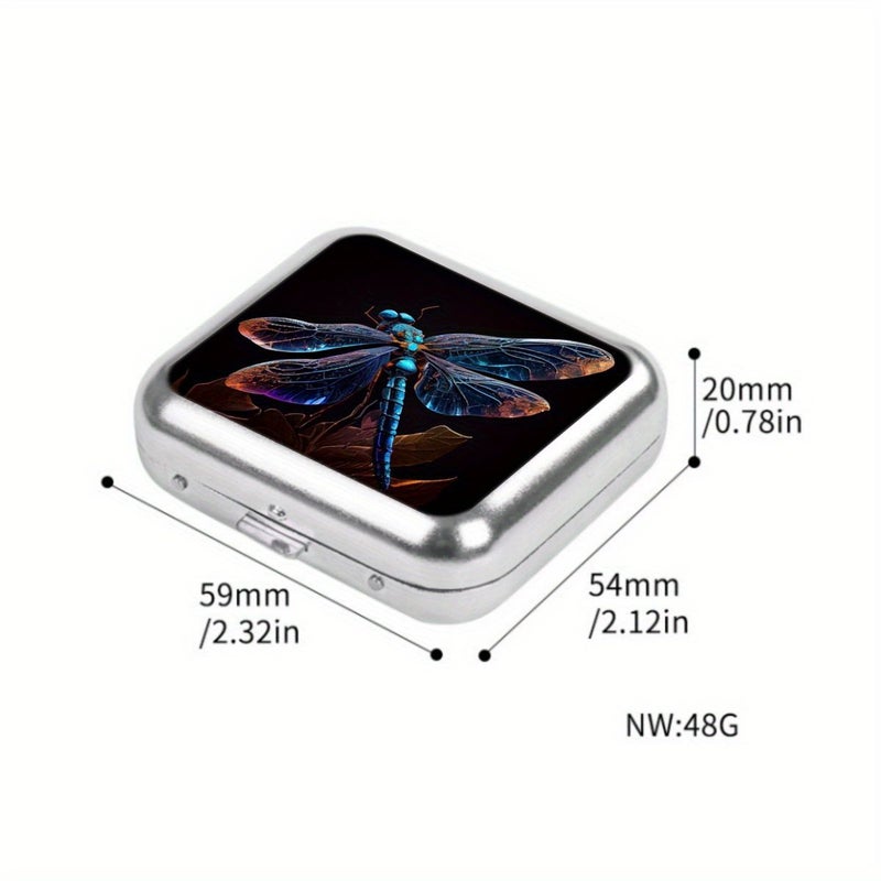 1pc Metallic Color Dragonfly Mini Ashtray Portable Small Outdoor Travel Pocket Ashtray Car Ashtray - Image 2