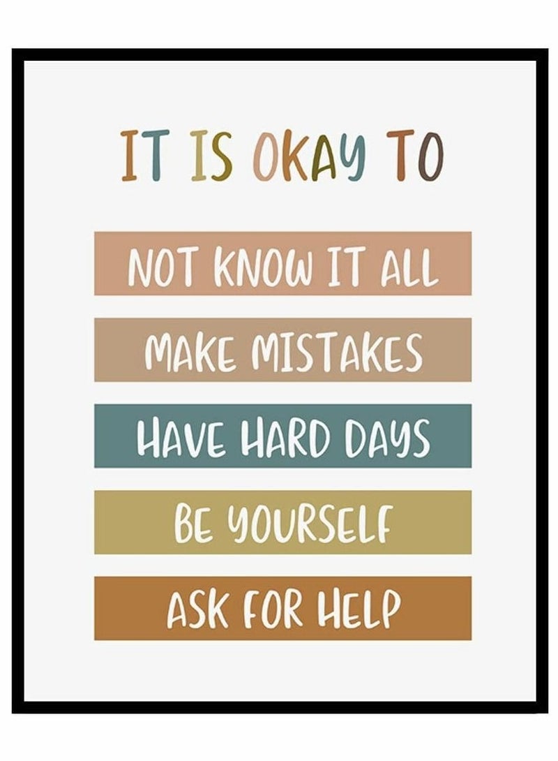 كابتن تيك Boho Classroom Decor It Is Okay To Be Yourself Classroom Wall Decor Teacher Gift Child Art Playroom Decor Classroom Quotes - UNFRAMED (40*60 cm) - Image 2