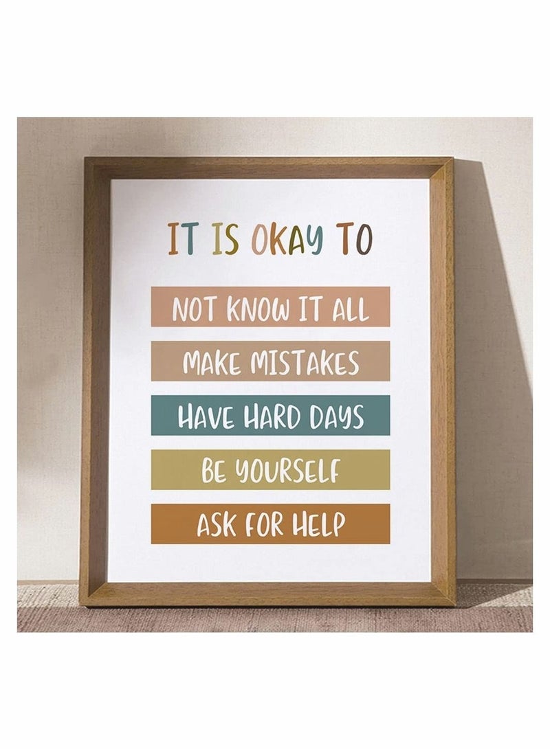 كابتن تيك Boho Classroom Decor It Is Okay To Be Yourself Classroom Wall Decor Teacher Gift Child Art Playroom Decor Classroom Quotes - UNFRAMED (40*60 cm) - Image 3