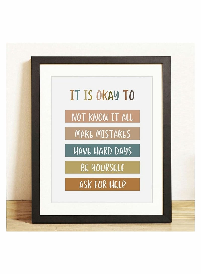 كابتن تيك Boho Classroom Decor It Is Okay To Be Yourself Classroom Wall Decor Teacher Gift Child Art Playroom Decor Classroom Quotes - UNFRAMED (40*60 cm) - Image 4