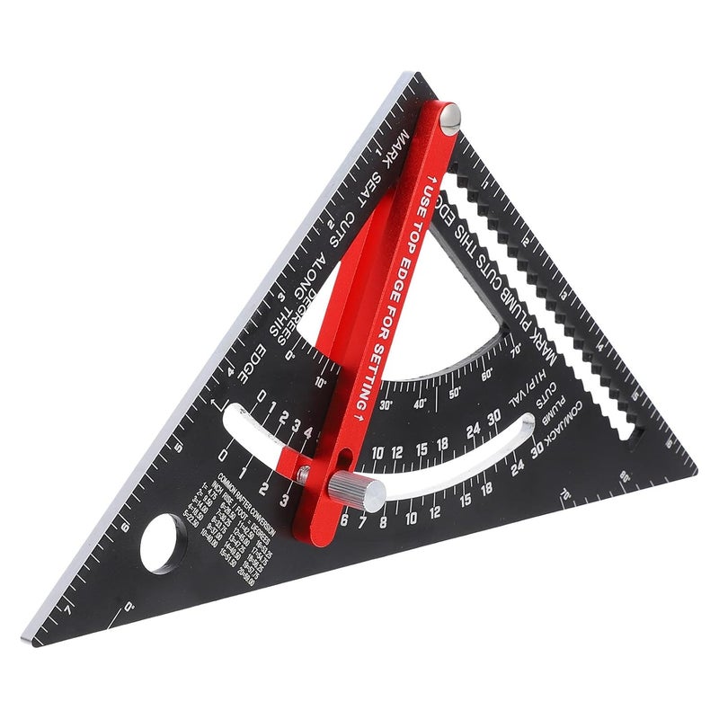 Adjustable Carpenter Triangle Ruler with Integrated Angle Scale Precision Woodworking Protractor and Miter for Accurate Line Marking and Measuring - Image 1
