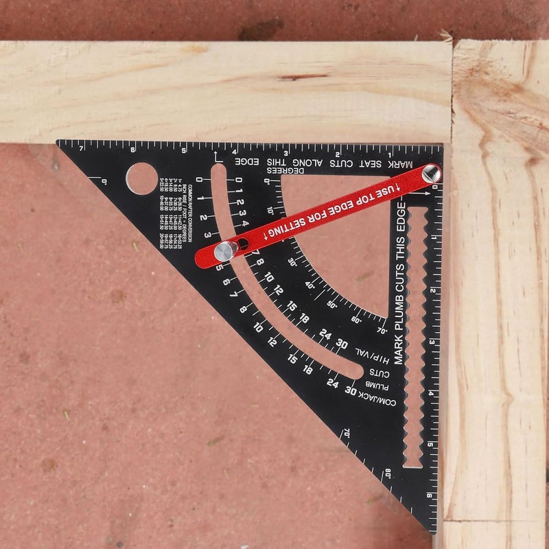 Adjustable Carpenter Triangle Ruler with Integrated Angle Scale Precision Woodworking Protractor and Miter for Accurate Line Marking and Measuring - Image 4