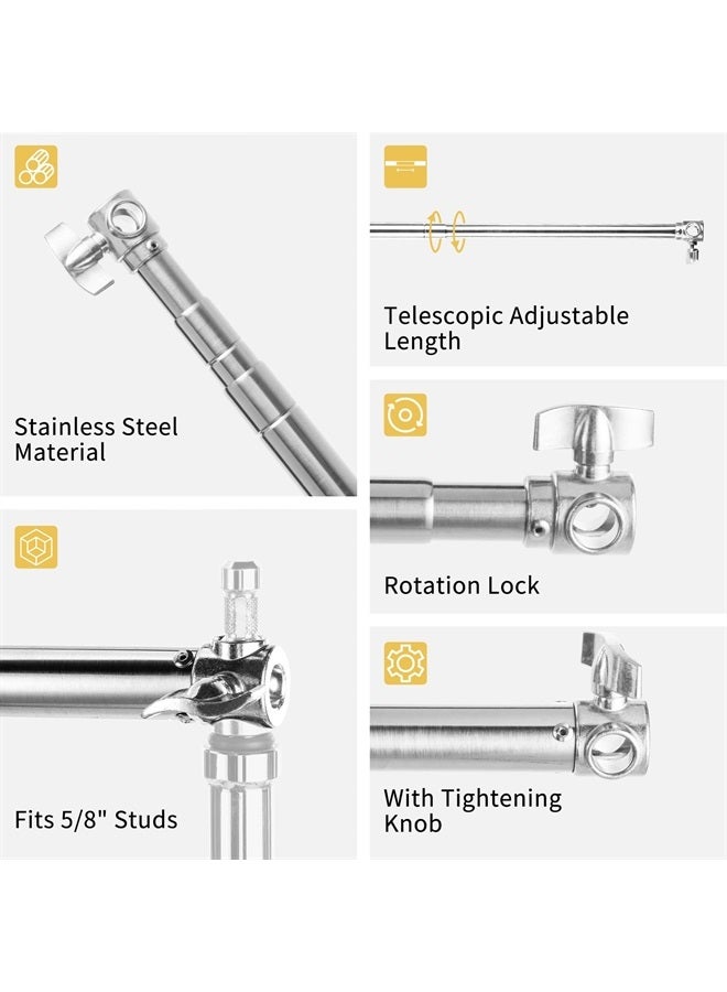 Meking Pro Stainless Steel Telescopic Backdrop Crossbar Max Length 10 ft/3m Adjustable Background Support Cross Arm, Backdrop Pole for C Stand - Image 2