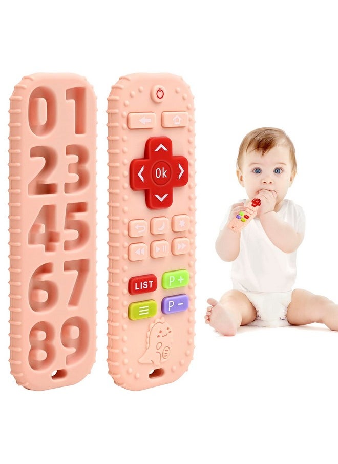 AiTuiTui - Teething Relief Teethers Toys For Babies 36 12 Months Gifts Silicone Remote Control Baby Teether Toys For 3 6 9 Months Newborn Infant Boy Girl Autism Food Grade Silicone Sensory Toys Pink - Image 1