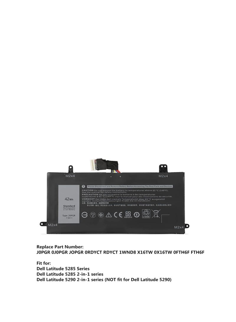 Terabyte بطارية لابتوب بديلة J0PGR لجهاز ديل لاتيتيود 12 5285 E5285 5290 2 في 1 T17G T17G001 T17G002 سلسلة نوتبوك JOPGR 0J0PGR 0RDYCT RDYCT 1WND8 X16TW 0X16TW FTH6F 0FTH6F FTG78 7.6V 42Wh - Image 5