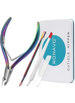 Uticle Cutter Set-Cuticle Trimmer With Cuticle Pusher And Nano Glass Nail Shiner.Ronavo Cuticle Remover Nippers Stainless Steel Cutter Clippers,Professional Manicure Tools For Home And Salon Use