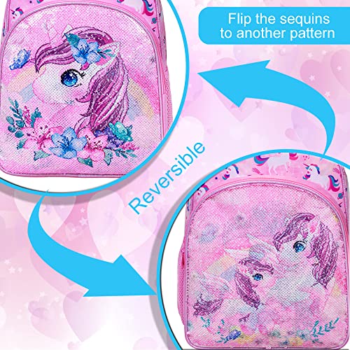 UFNDC 3PCS Unicorn Backpack for Girls, 16”Kids Sequin Bookbag with Lunch Box, School Bag for Elementary Toddler - Image 5