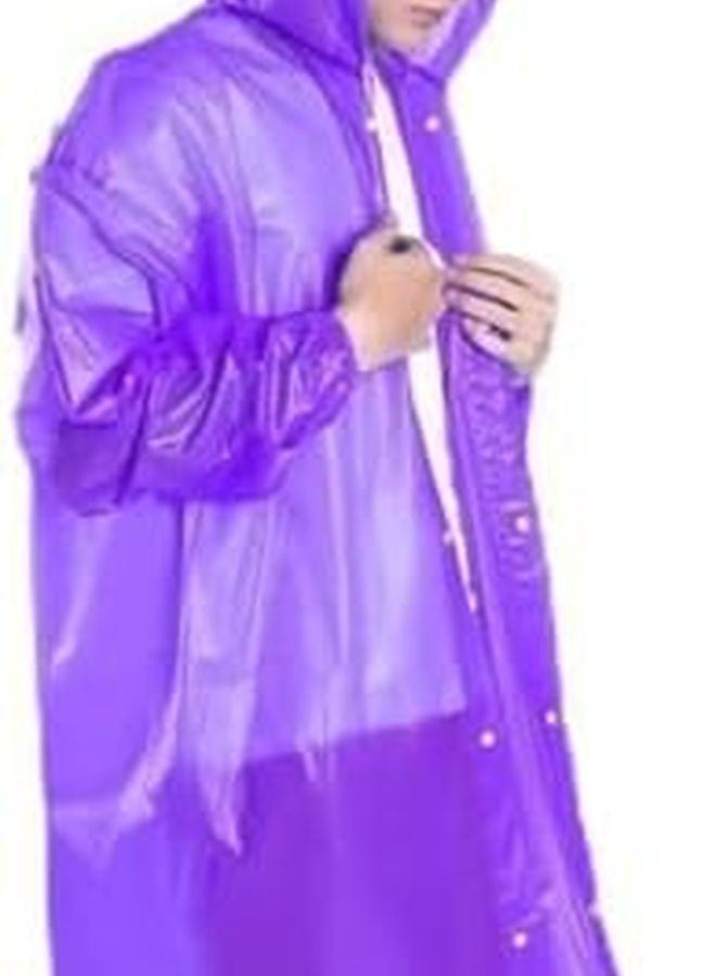 Purple Waterproof Hooded Rain Cape For Adults Long Sleeve Hiking Fishing Cycling Travel - Image 1