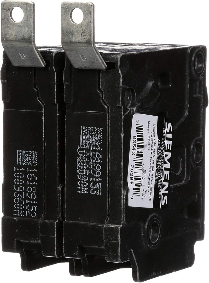 SIEMENS قاطع الدائرة سيمنز B260H 60 أمبير مزدوج القطب 120240 فولت 22KAIC - Image 4