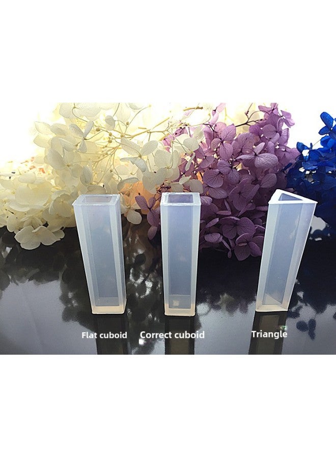 Crystal Drops Pendant Silicone Mold Polishing-free DIY Handmade Jewelry Long Cylinder Trapezoidal Crystal Shape-Specifications:Triangle Diamond Body Strip Mold - Image 4