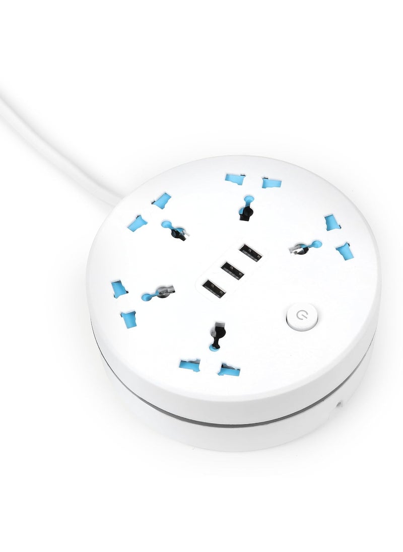 KLICK GADGETS WITH KG LOGO klick Gadgets Travel Power Strip Extension Box 3 USB Ports and 5 Outlets with Universal Sockets Multi Plug Socket with Safety ShutterExtension Cord 25 mtr for Desktop Charging Station 8 in 1  - Image 2