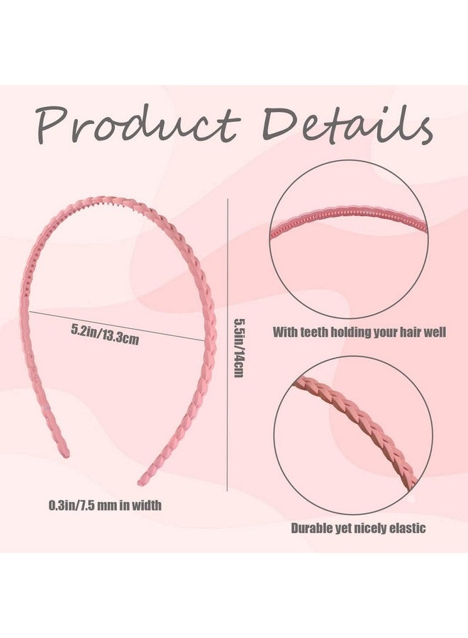 BIG BOX 12 Pieces 6mm Thin Headbands for Girls Women Plastic Pigtail Sytle with Teeth Skinny Headbands for Kids Teens Lady - Image 3