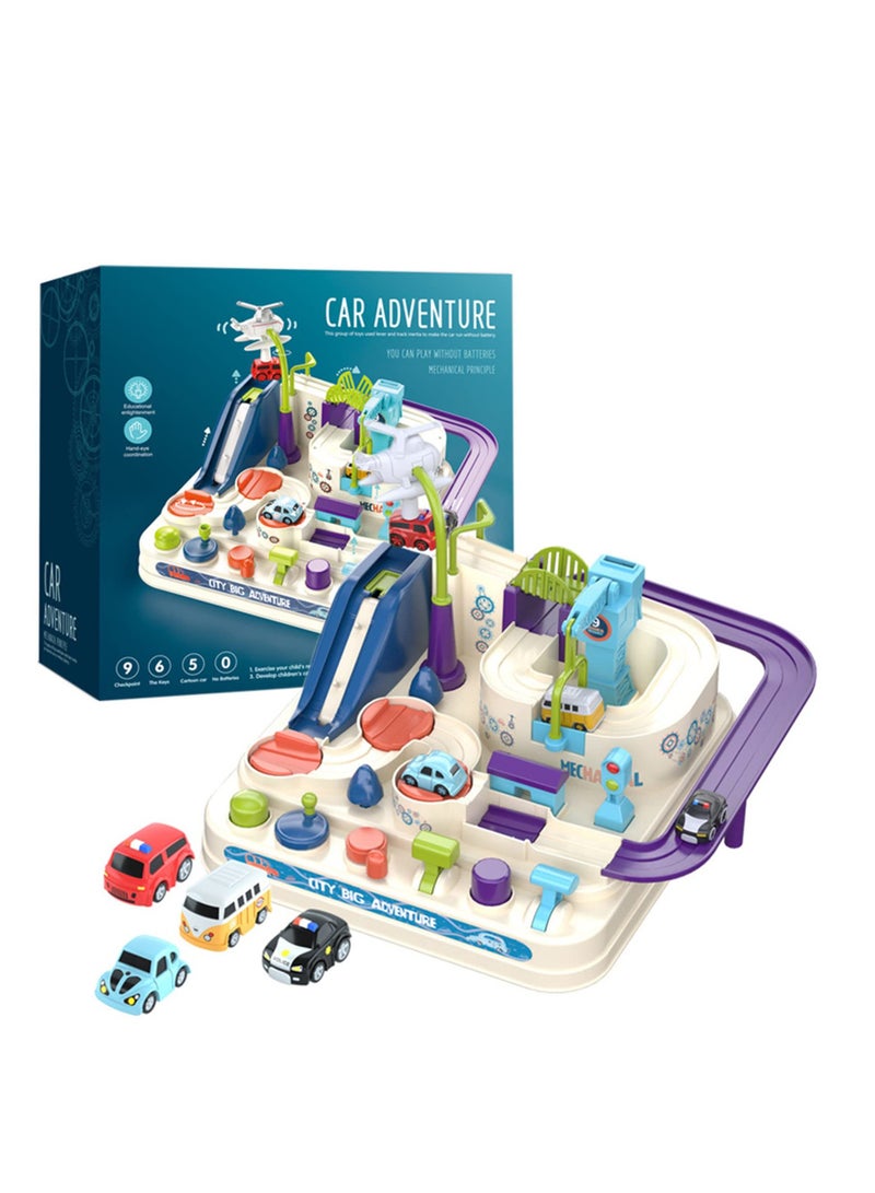 MIXDE ألعاب مغامرات السيارات، لعبة إنقاذ المدينة لمرحلة ما قبل المدرسة، ألعاب تعليمية للأطفال، مسارات سباق للأولاد، مجموعات لعب مسار سيارات السباق التفاعلية بين الوالدين والطفل للأطفال من سن 2 إلى 8 سنوات للأولاد والبنات - Image 1