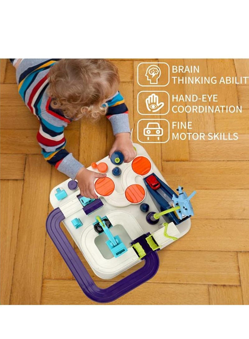 MIXDE ألعاب مغامرات السيارات، لعبة إنقاذ المدينة لمرحلة ما قبل المدرسة، ألعاب تعليمية للأطفال، مسارات سباق للأولاد، مجموعات لعب مسار سيارات السباق التفاعلية بين الوالدين والطفل للأطفال من سن 2 إلى 8 سنوات للأولاد والبنات - Image 4