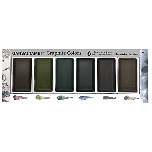 Zig Kuretake Gansai Tambi 6 Color SetDeep Graphite MC20GR6V - Image 1