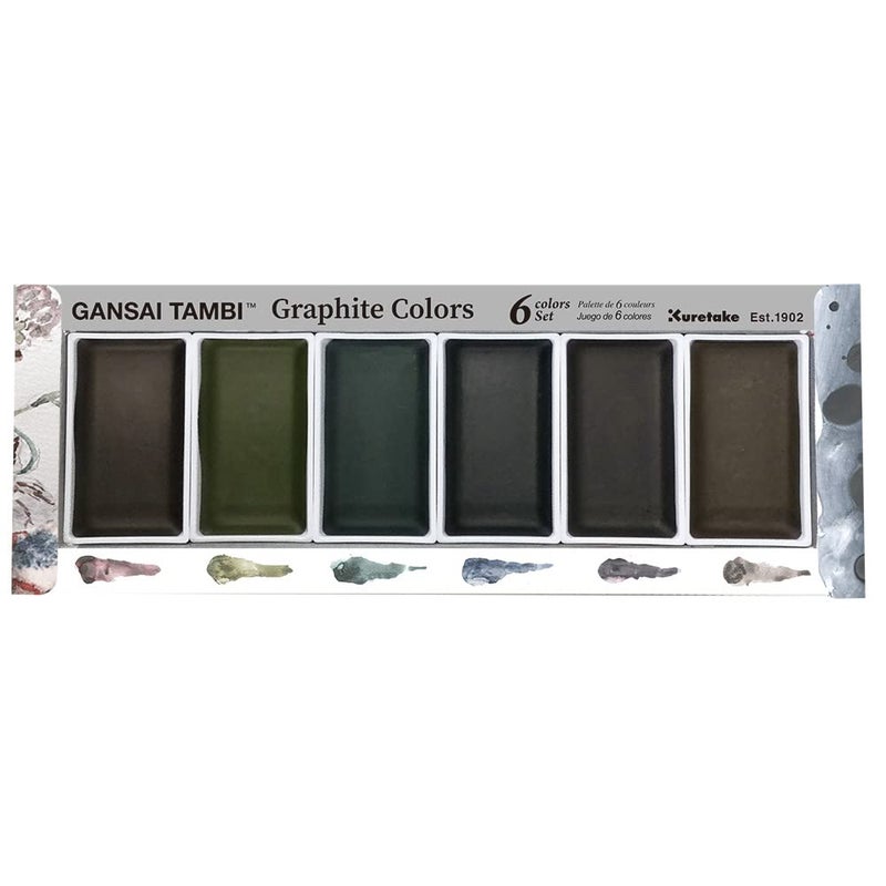 Zig Kuretake Gansai Tambi 6 Color SetDeep Graphite MC20GR6V - Image 3