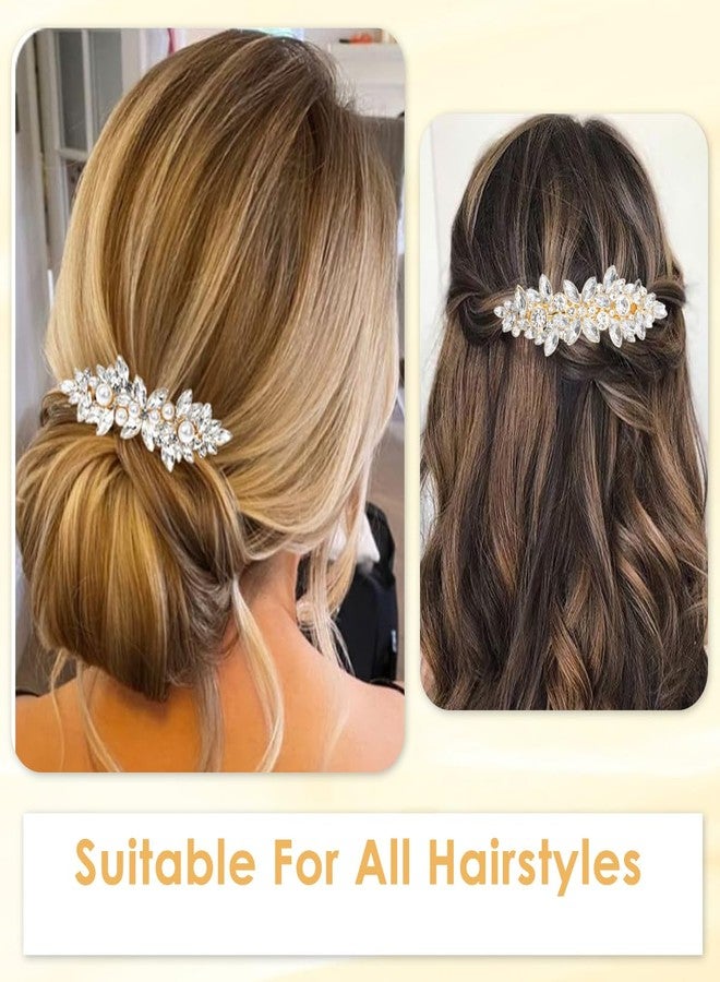 MAYCREATE® 3Pcs Floral Hair Clips for Girls Women,Stylish Pearl Hair Accessories for Woman,Metal Crystal Barrettes Ladies French Pins Gift Women - Image 5