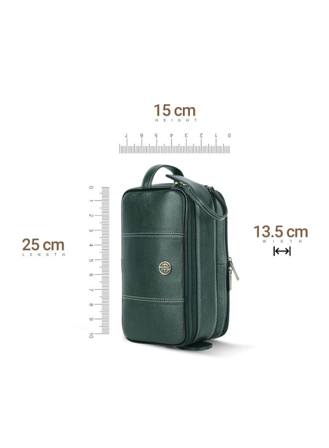 HAMMONDS FLYCATCHER Leather Travel Organizer Pouch - Toiletry Bag for Men and Women Cosmetic Organizer Bag, Shaving Kit Bag for Men Toiletry Pouch for Men with Multiple Pockets - Image 5