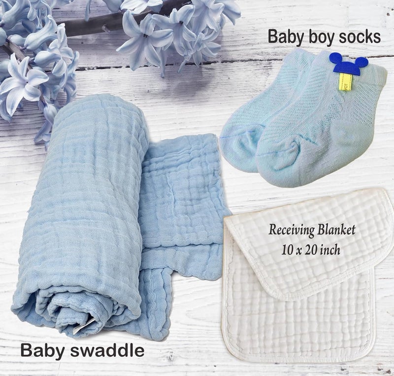 Beyond The Box New Baby Boy Gift Basket  Unique Gift Set for a New MOM Light Blue Baby Gift Set Welcome Baby Care Package All wNewborn Essentials Bundle for Expecting Moms Baby Shower After Labor Gift - Image 5