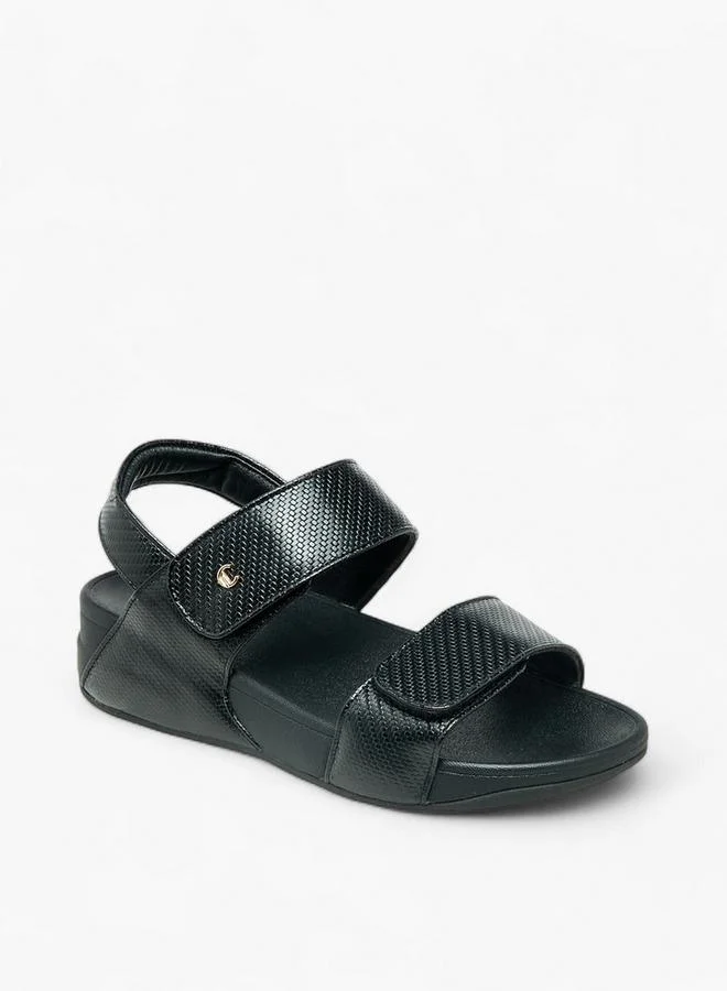 Le Confort Women Textured Hook and Loop Strap Sandals