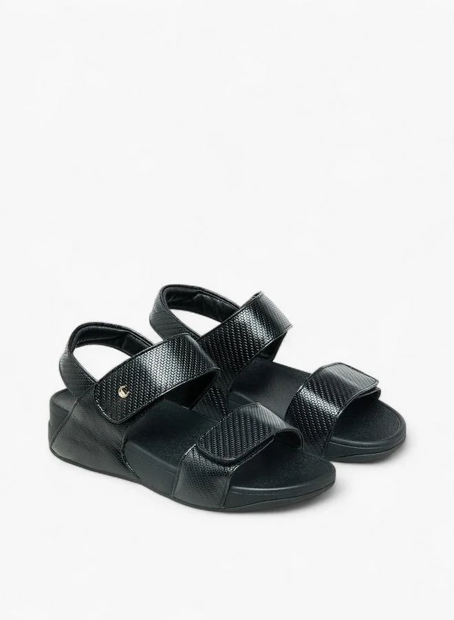 Le Confort Women Textured Hook and Loop Strap Sandals