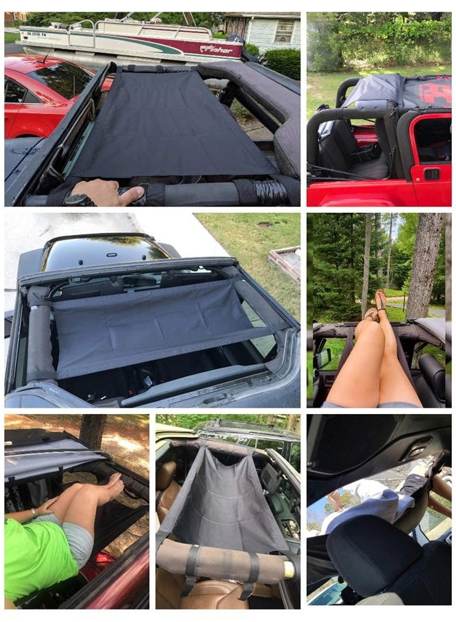 CheroCar Sun Shade for Jeep Wrangler (Black) - Image 2