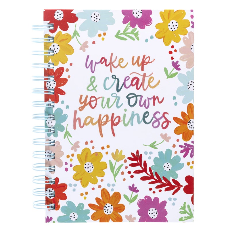 Graphique Spiral Hard Cover Journal - Create Your Happiness - 6.25" x 8.25", 160 Lined Pages, Holographic Foil - Perfect for Taking Notes, Writing Lists and More - Image 1
