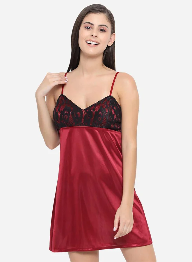 Take Two Lace Insert V Neck Strappy Babydoll By Klamotten