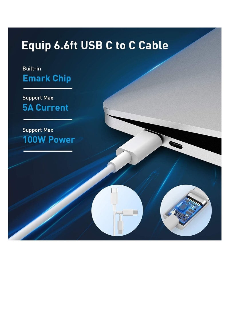 Y&D 87W USB C Charger Power Adapter Compatible with MacBook Pro 15/13 inch, Air 13 inch 2020/2019/2018, Thunderbolt 3 Block, 6.6ft 5A Cable  - Image 4