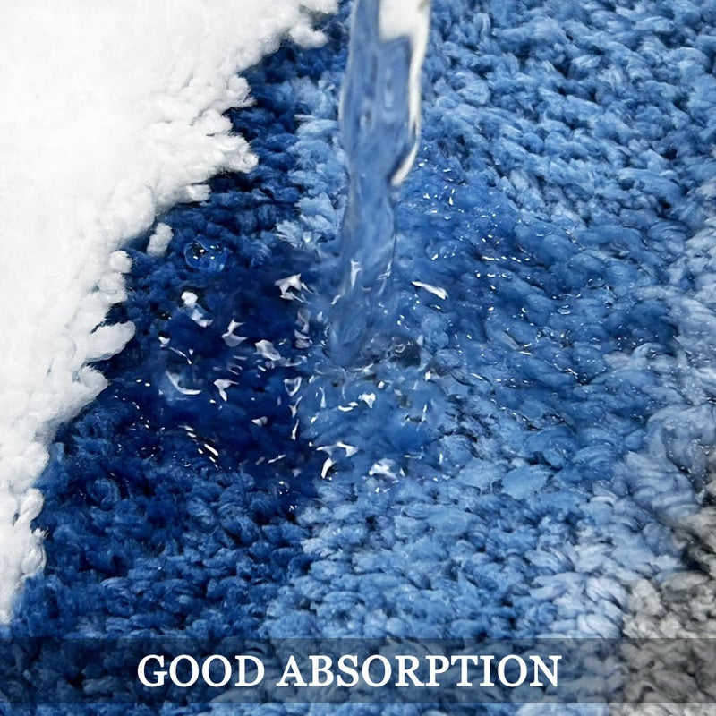 Homantic Coastal Bathroom Rugs Summer Beachy Bath Rug 4ft Long Bath Mat Runner Bathmat for Beach Bathroom Decor, Nautical Bath Runner Rug for Double Sink Bathtub Shower Bedroom 20"x47" - Image 3