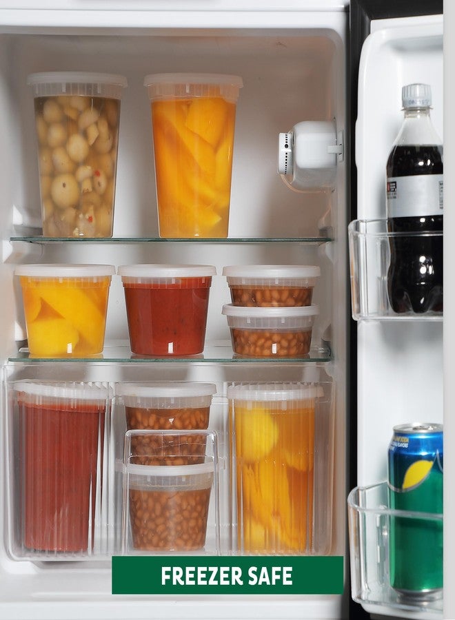 Freshware Food Storage Containers with Lids [8/16/32 oz x 20 each, 60 sets] Deli Containers, Microwave and Freezer Safe, Stackable, Leakproof, BPA Free, Clear - Image 4