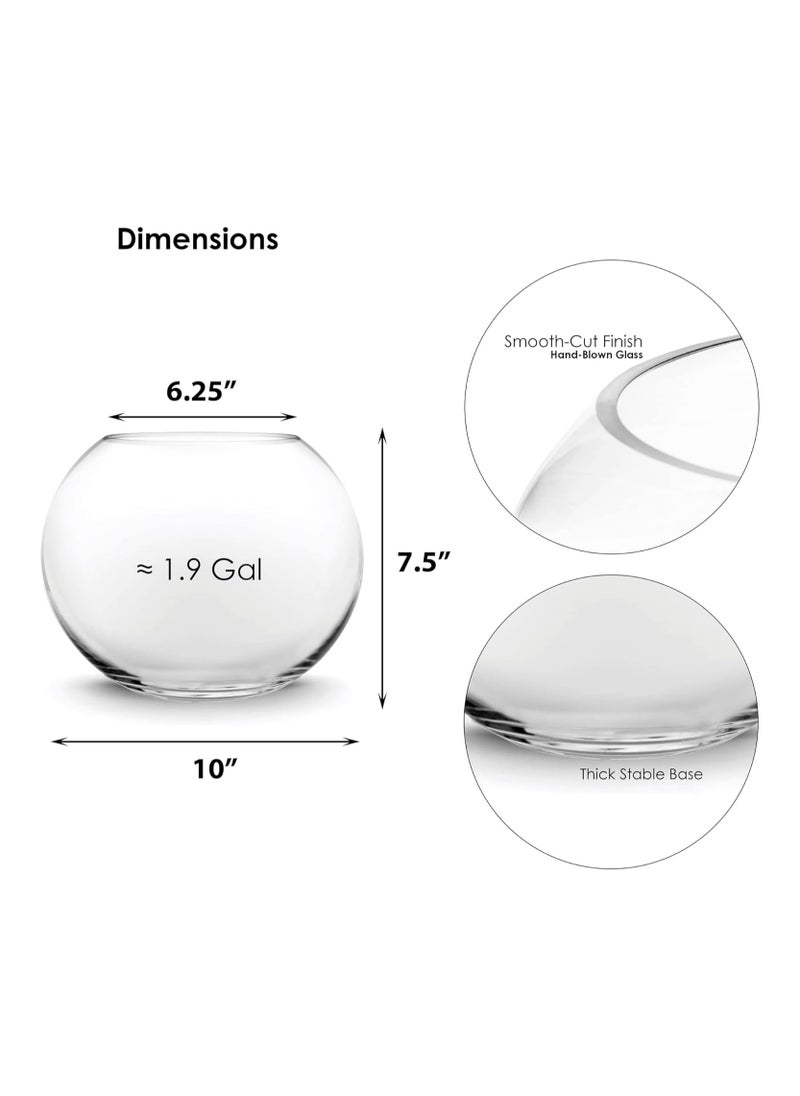 Generic Glass Bubble Bowl (H-7.5" W-10", Approx. 2 Gal.) Multiple Size Choices Fish Bowl Vase Glass Round Bowl Terrarium Globe Flower Vase Centerpiece  - Image 2