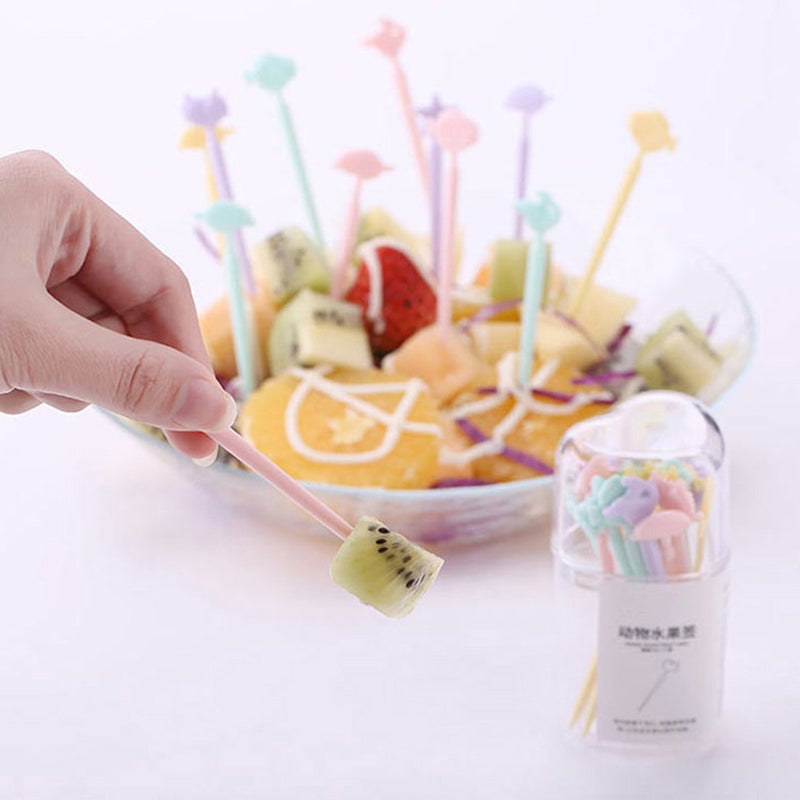 40 pcs Fruit Fork Food Picks Bento Dessert Decoration Accessories Fruit Party Picks Supplies (Random Color and Pattern) - Image 3