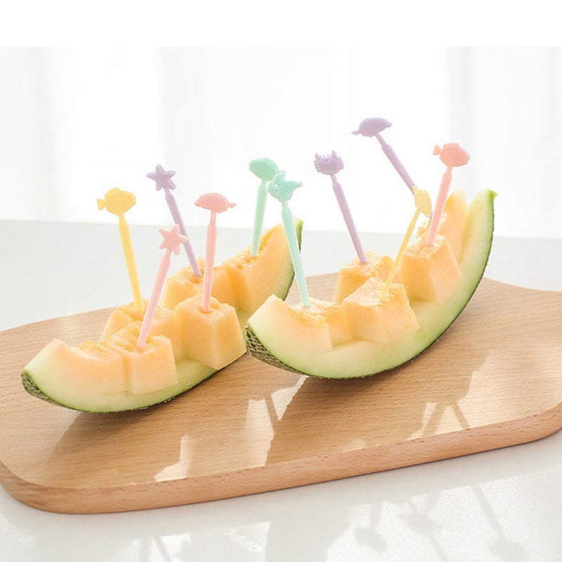40 pcs Fruit Fork Food Picks Bento Dessert Decoration Accessories Fruit Party Picks Supplies (Random Color and Pattern) - Image 5
