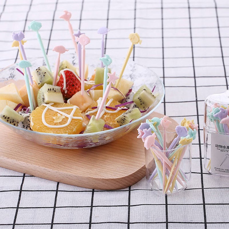 40 pcs Fruit Fork Food Picks Bento Dessert Decoration Accessories Fruit Party Picks Supplies (Random Color and Pattern) - Image 4