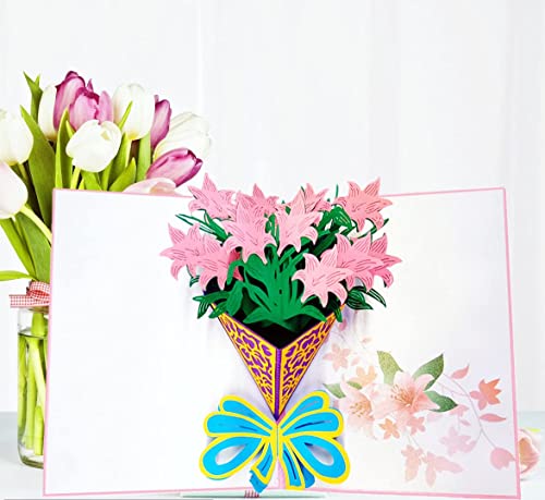 the love 4 Styles Flowers Pop Up Cards 3D Greeting Gift Cards Assortment for All Occasion Congratulation Anniversary Valentine's Day Birthday Festival Celebration or Wedding - Image 5
