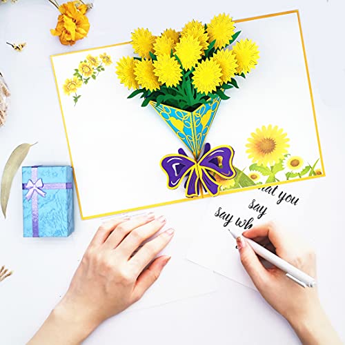 the love 4 Styles Flowers Pop Up Cards 3D Greeting Gift Cards Assortment for All Occasion Congratulation Anniversary Valentine's Day Birthday Festival Celebration or Wedding - Image 4